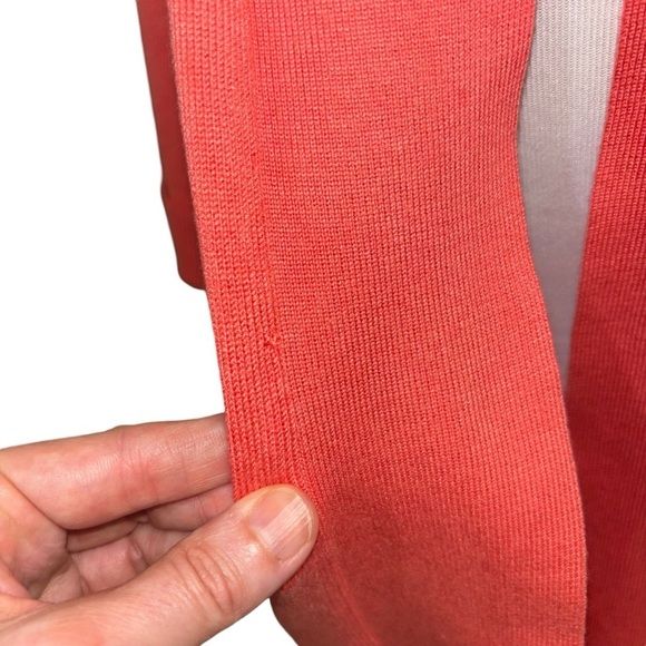 89th & Madison Women's Size 1X Open Front Knit Cardigan Fitted Coral Color - Picture 6 of 6